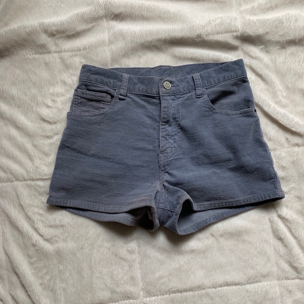 High rise blue corduroy shorts !!!